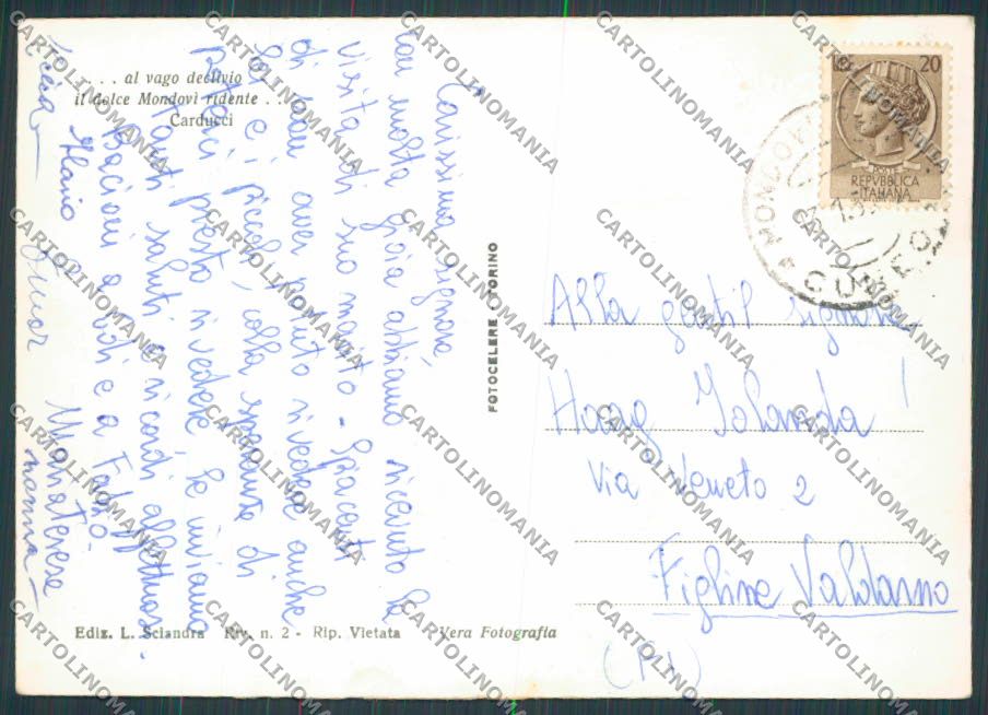 Cuneo Mondovì Panorama foto FG cartolina BB3382 – retro