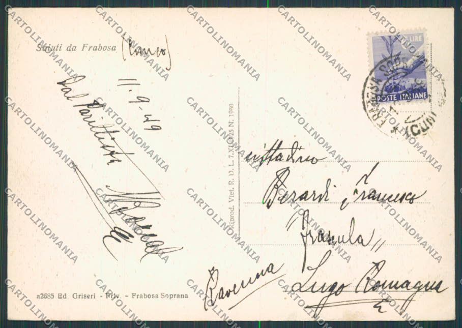 Cuneo Frabosa Soprana Panorama ABRASA FG cartolina BB3405 – retro