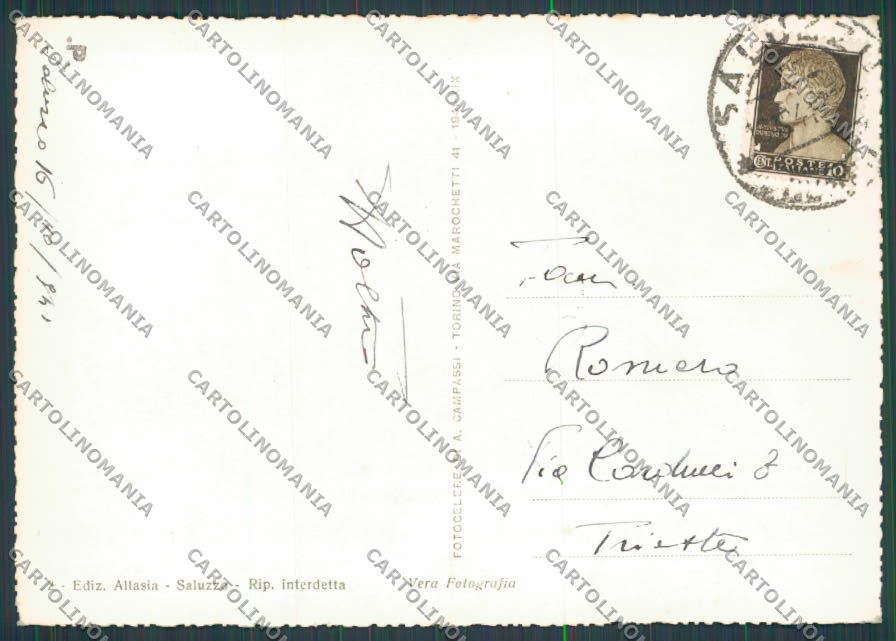 Cuneo Saluzzo Panorama foto FG cartolina BB3409 – retro