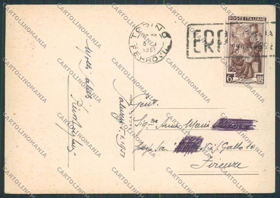 Cuneo Saluzzo Panorama Monviso FG cartolina BB3412 – retro