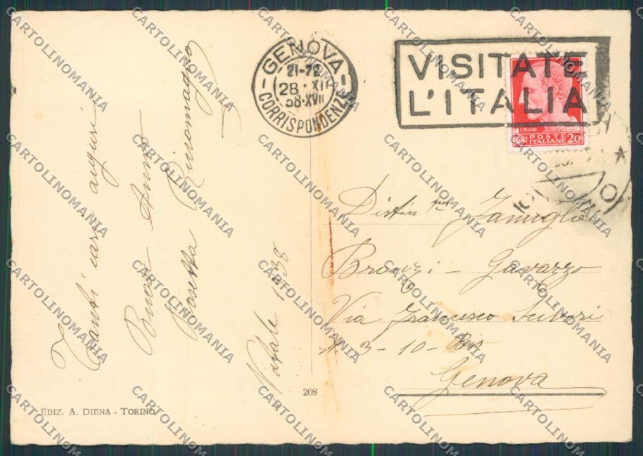 Cuneo Alba Panorama FG cartolina BB3424 – retro