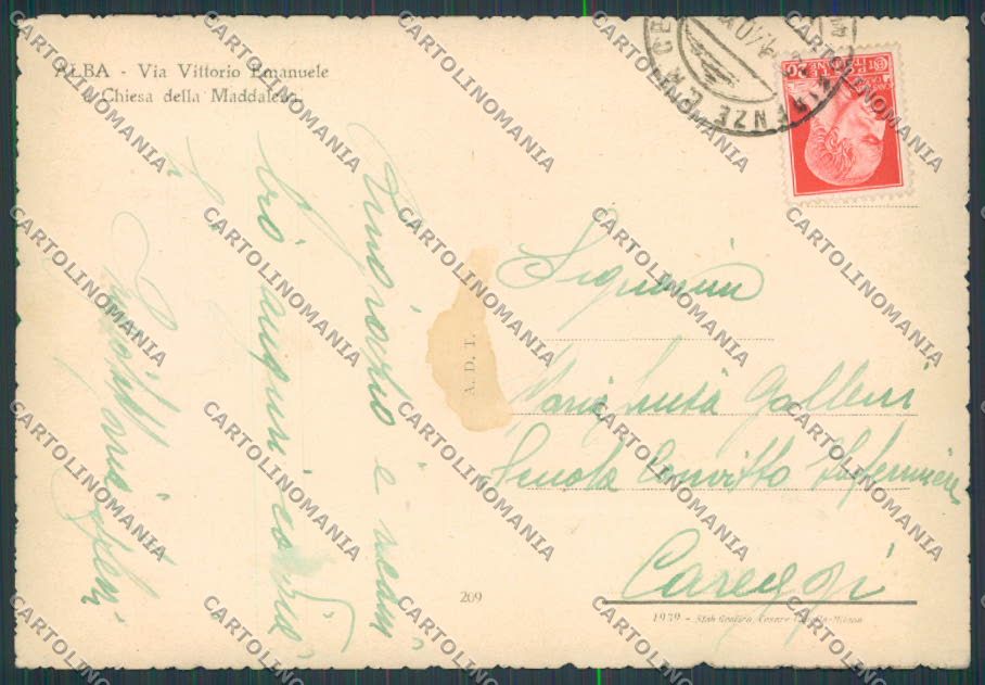 Cuneo Alba Via Vittorio Emanuele FG cartolina BB3427 – retro