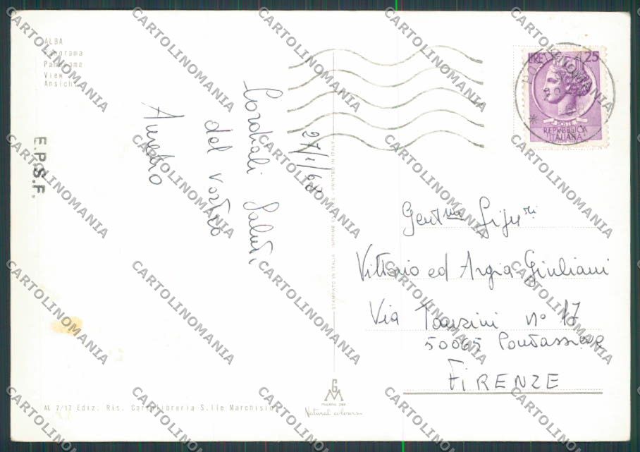 Cuneo Alba Panorama FG cartolina BB3428 – retro