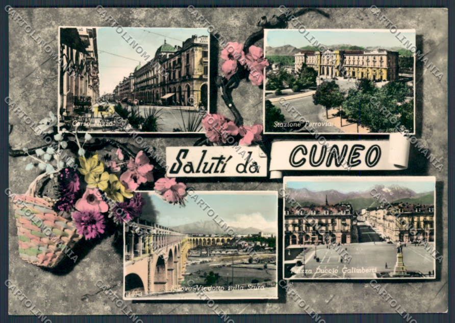Cuneo Città saluti da foto FG cartolina BB3443 – fronte