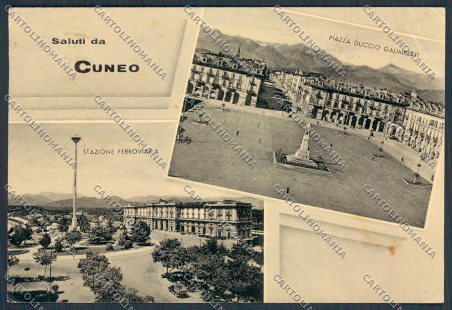 Cuneo Città saluti da PIEGA FG cartolina BB3449 – fronte