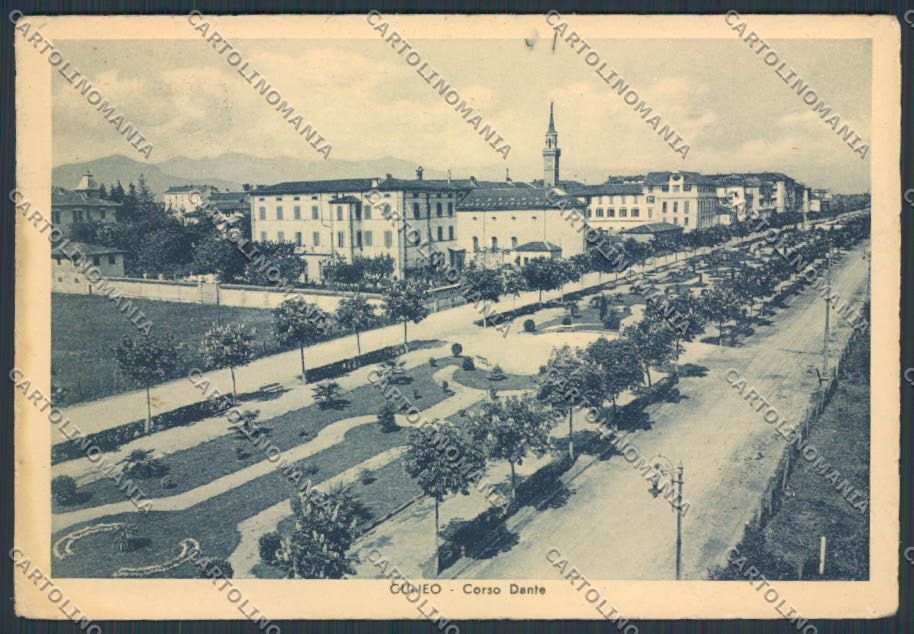 Cuneo Città Corso Dante PIEGHINE FG cartolina BB3458 – fronte