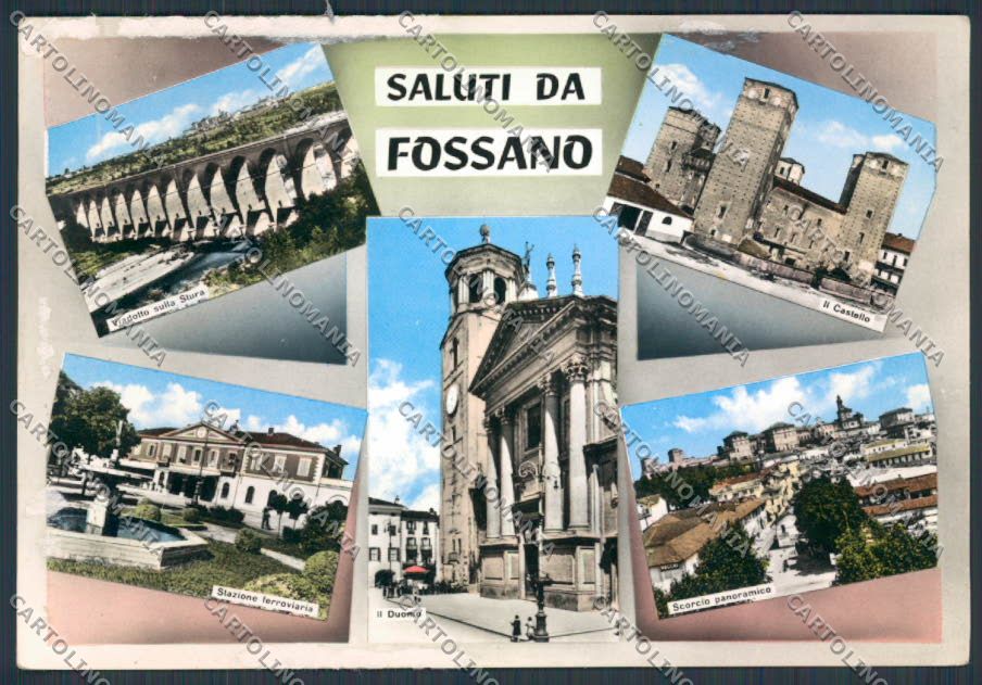 Cuneo Fossano saluti da ABRASA foto FG cartolina BB3459 – fronte
