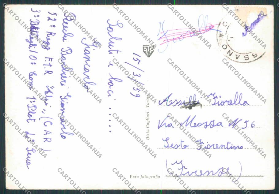 Cuneo Fossano saluti da foto FG cartolina BB3461 – retro