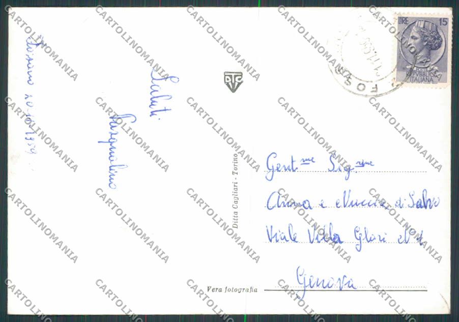 Cuneo Fossano Via Roma Palazzo Mellano foto FG cartolina BB3463 – retro