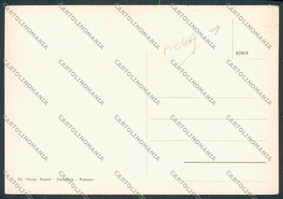 Cuneo Fossano Panorama PIEGA FG cartolina BB3466 – retro