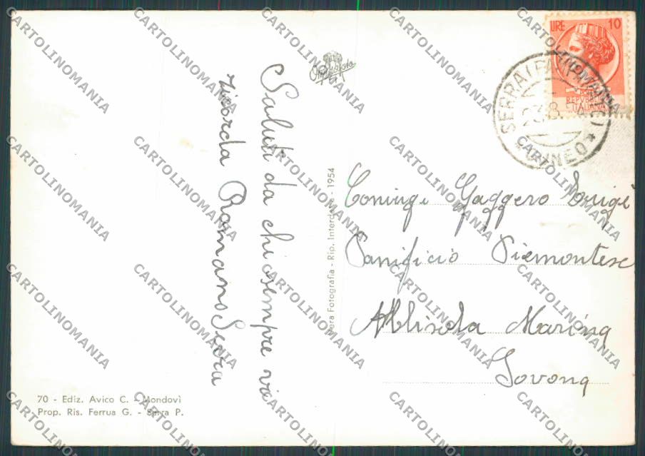 Cuneo Pamparato Serra di Panorama foto FG cartolina BB3510 – retro