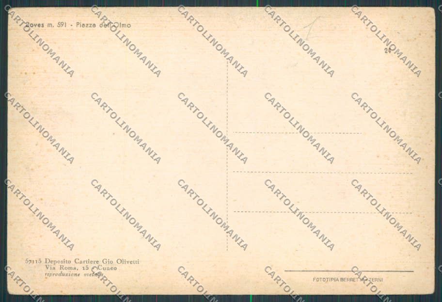 Cuneo Boves Piazza Olmo FG cartolina BB3518 – retro
