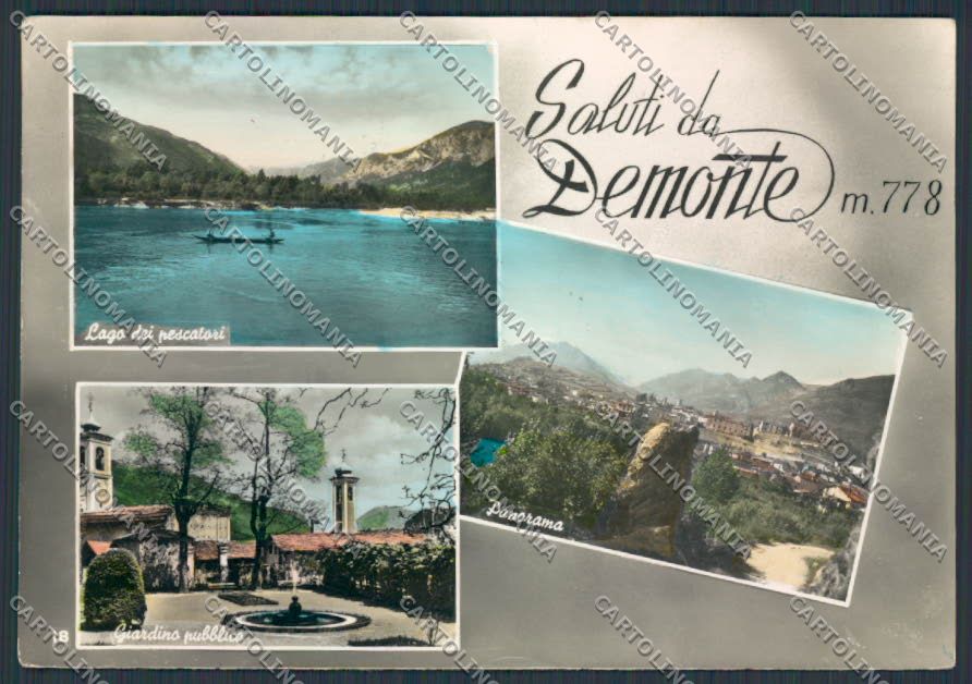 Cuneo Demonte saluti da foto FG cartolina BB3524 – fronte