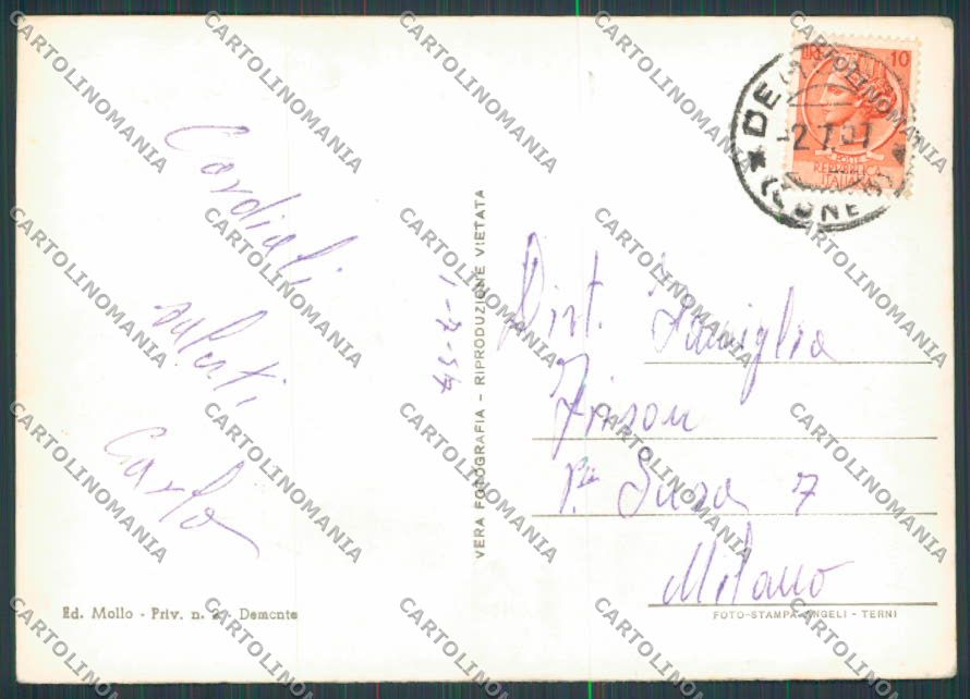 Cuneo Demonte saluti da foto FG cartolina BB3524 – retro
