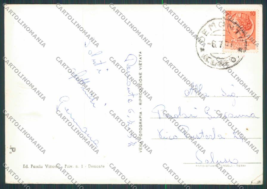 Cuneo Demonte saluti da foto FG cartolina BB3525 – retro