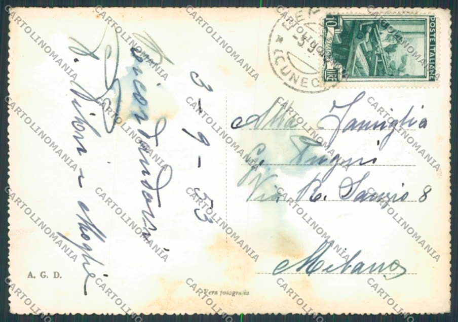 Cuneo Demonte Panorama foto FG cartolina BB3526 – retro