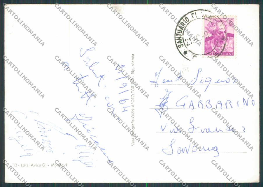 Cuneo Vicoforte Santuario foto FG cartolina BB3531 – retro
