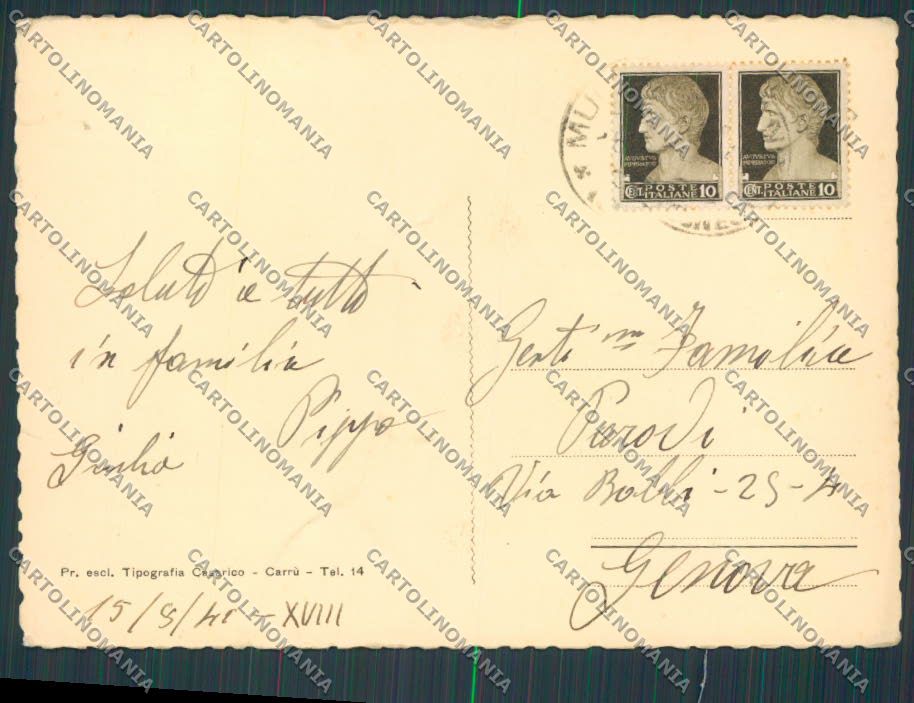 Cuneo Murazzano FG cartolina BB3537 – retro