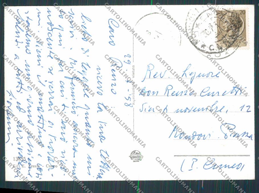 Cuneo Entraque saluti da Panorama foto FG cartolina BB3538 – retro