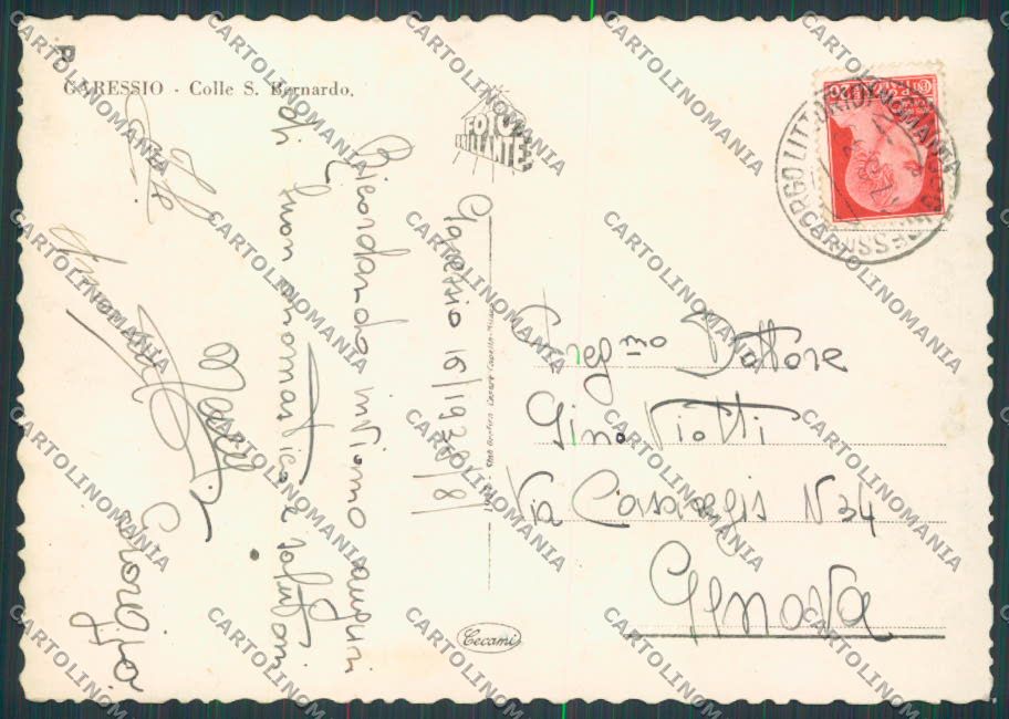 Cuneo Garessio Colle San Bernardo foto FG cartolina BB3566 – retro