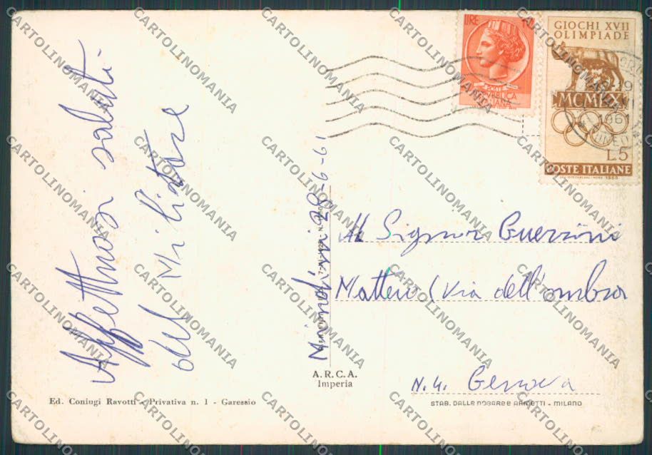 Cuneo Garessio Frazione Trappa FG cartolina BB3571 – retro