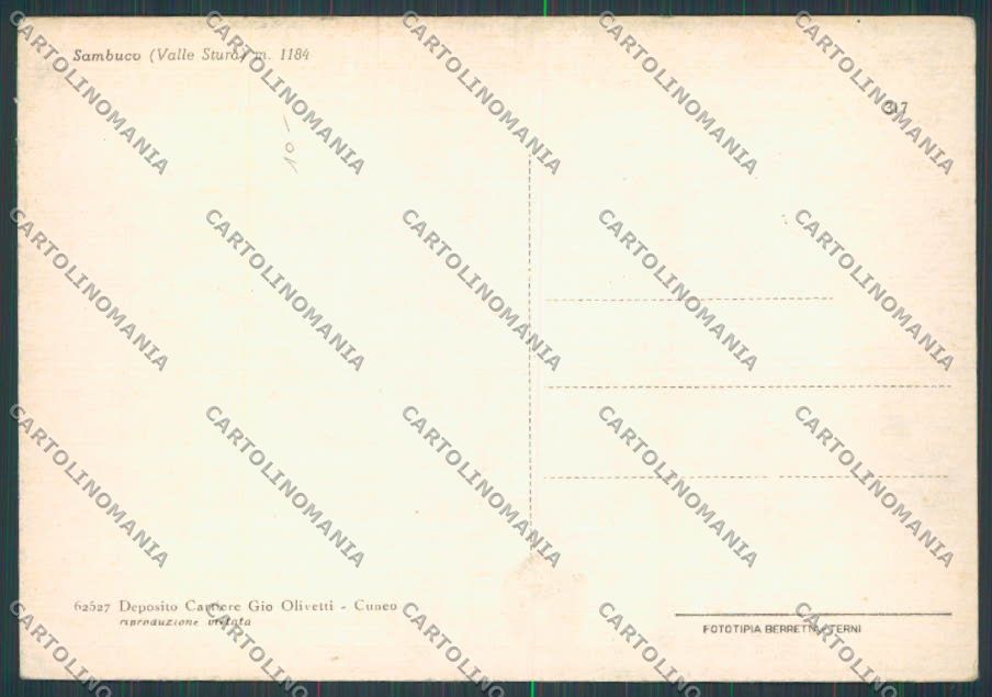 Cuneo Sambuco Osteria della Pace FG cartolina BB3581 – retro
