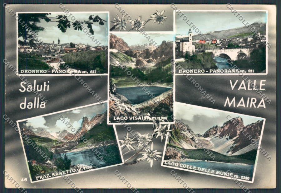 Cuneo Valle Maira saluti da foto FG cartolina BB3586 – fronte