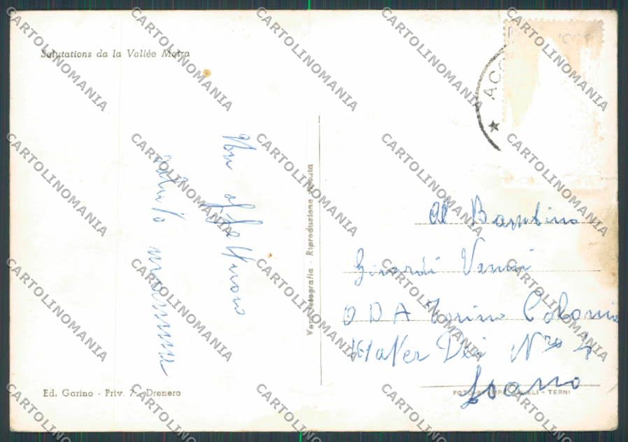Cuneo Valle Maira saluti da foto FG cartolina BB3586 – retro