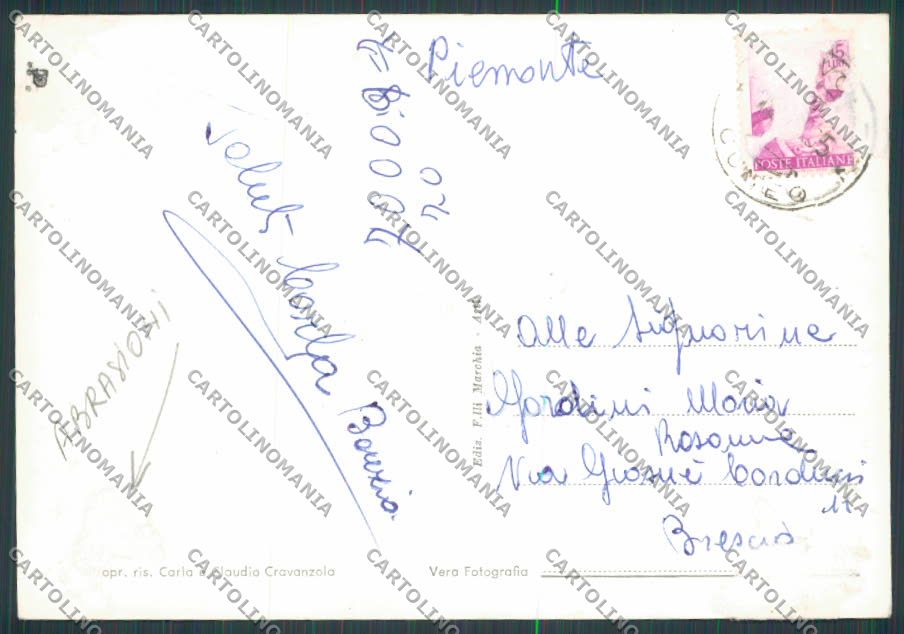 Cuneo Govone Giardini Castello ABRASA foto FG cartolina BB3593 – retro