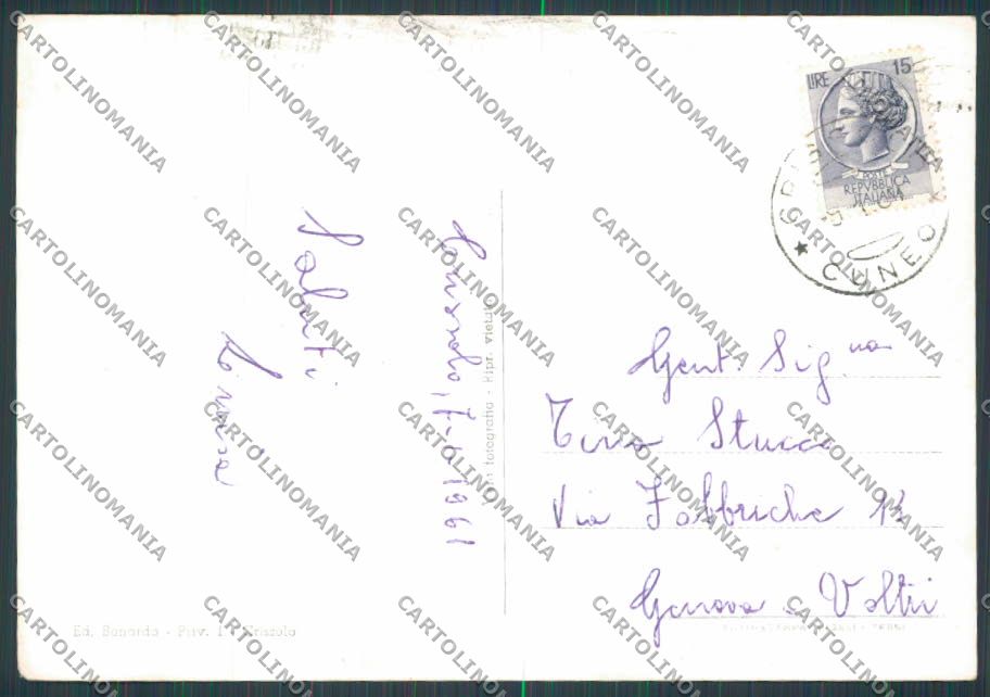 Cuneo Crisollo Nevicata Panorama foto FG cartolina BB3607 – retro