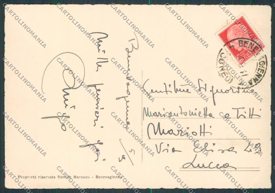 Cuneo Benevagenna Panorama FG cartolina BB3622 – retro