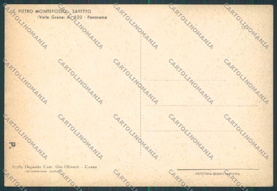 Cuneo San Pietro Monterosso FG cartolina BB3630 – retro