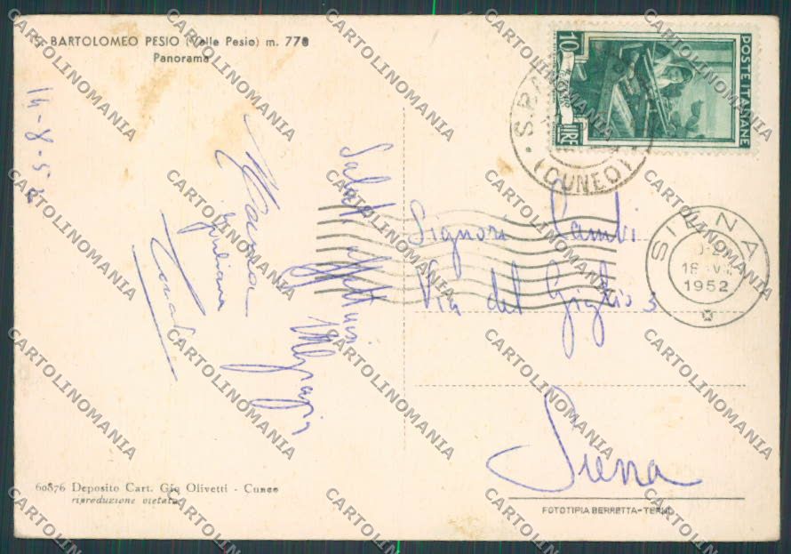 Cuneo San Bartolomeo Pesio MACCHIA FG cartolina BB3641 – retro