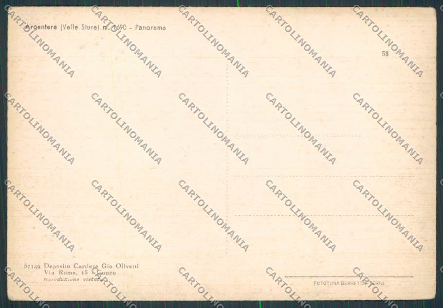 Cuneo Argentera FG cartolina BB3648 – retro