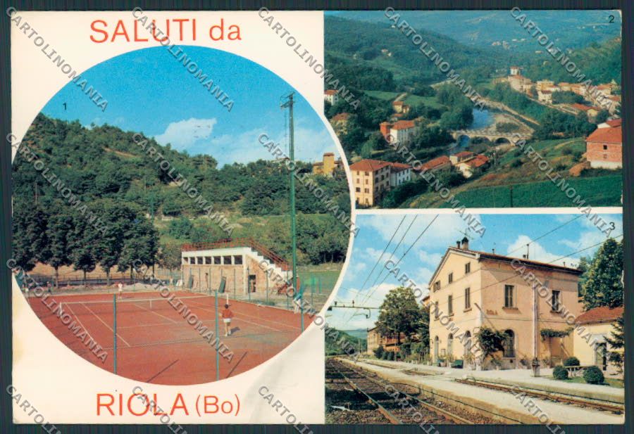 Bologna Riola Saluti da stazione Tennis foto FG cartolina BB3724 – fronte