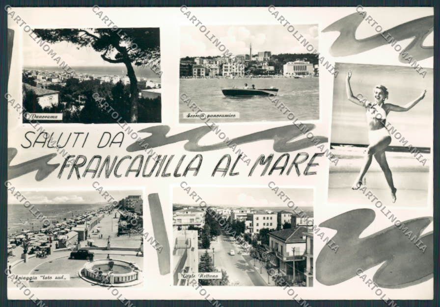 Chieti Francavilla Saluti Vedutine da foto FG cartolina BB3822 – fronte