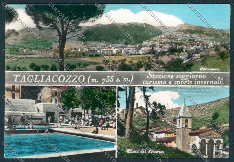 L'Aquila Tagliacozzo Piscina Chiesa foto FG cartolina BB3897 – fronte