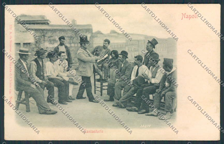 Napoli Cantastorie Costumi De Simone cartolina BB4060 – fronte