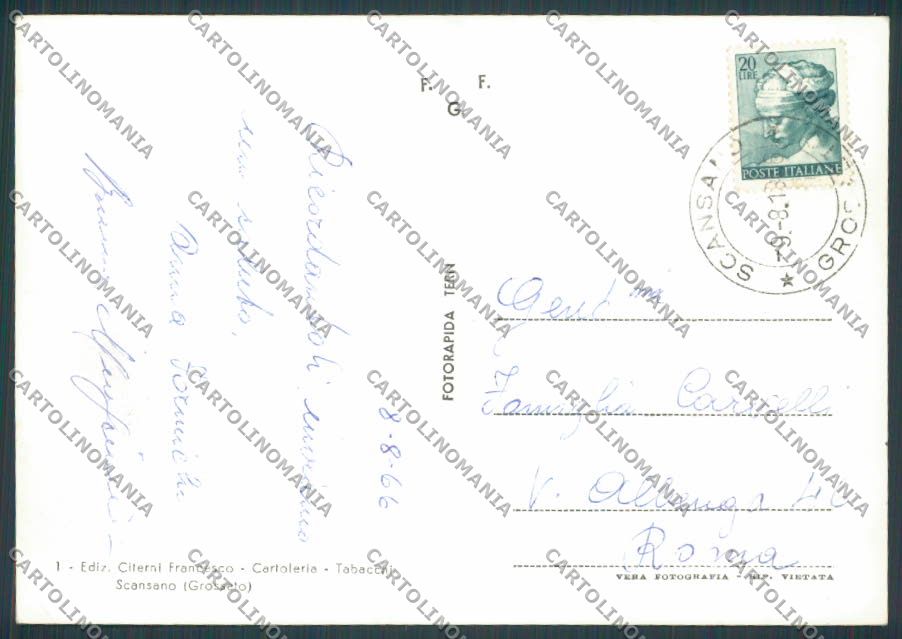 Grosseto Scansano Panorama PIEGA foto FG cartolina BB4097 – retro