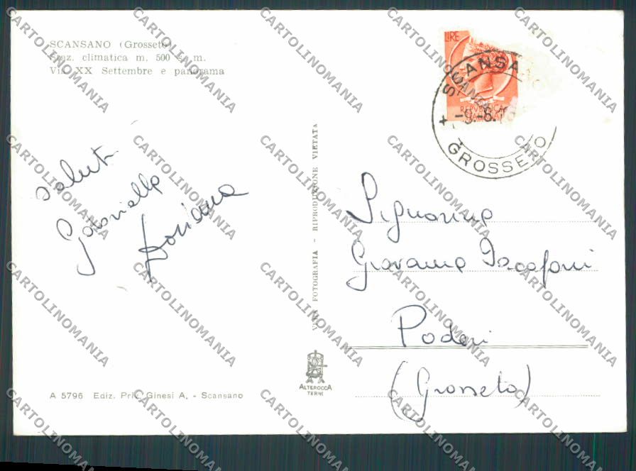 Grosseto Scansano Panorama foto FG cartolina BB4098 – retro