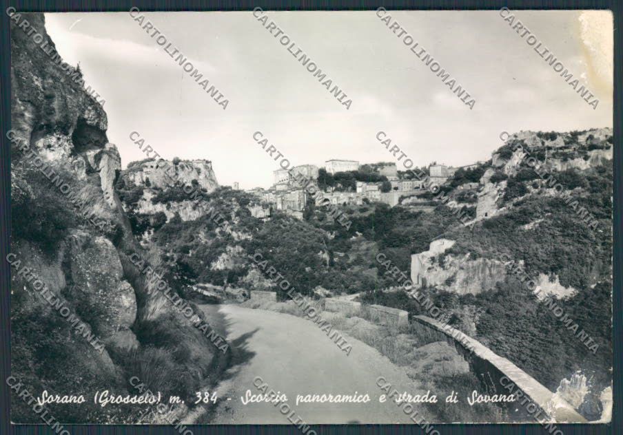 Grosseto Sorano Strada di Sovana ABRASA foto FG cartolina BB4116 – fronte