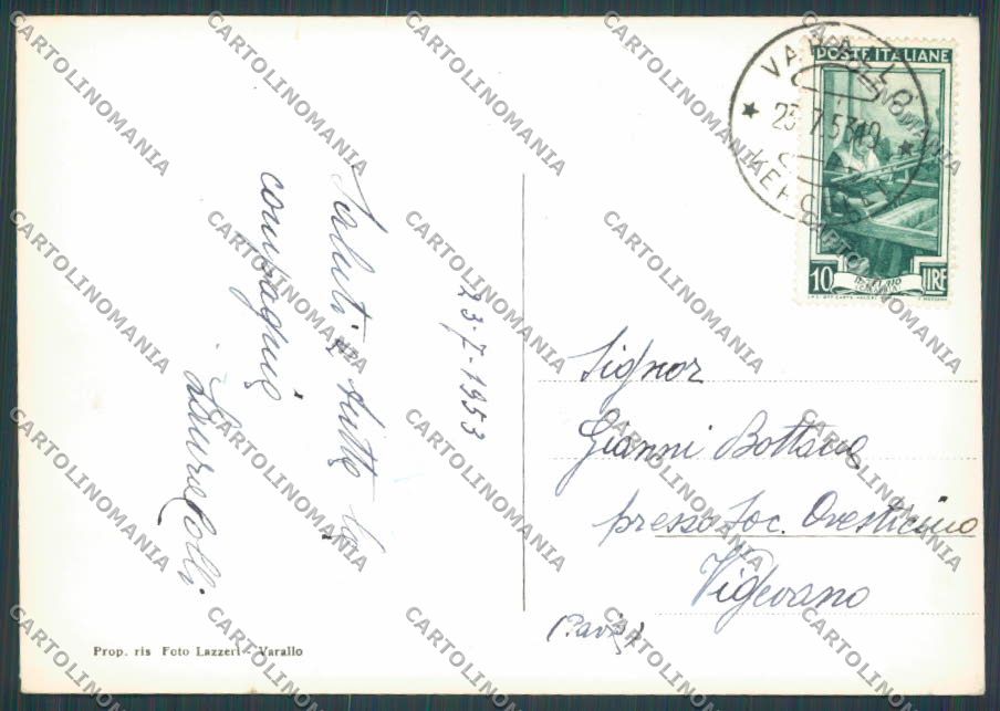 Vercelli Varallo Ponte di Crevola foto FG cartolina BB4134 – retro