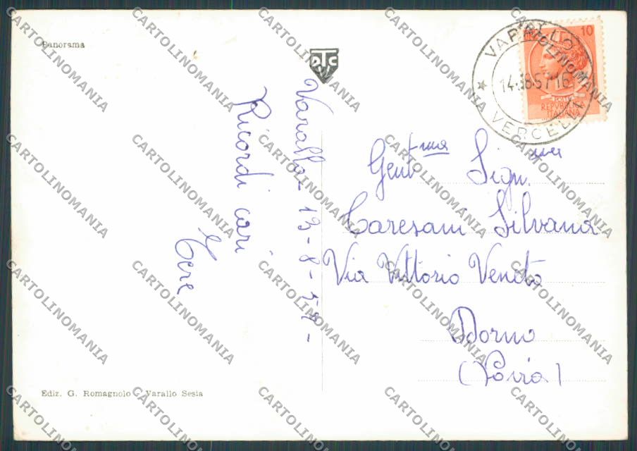 Vercelli Varallo Sesia Panorama foto FG cartolina BB4137 – retro