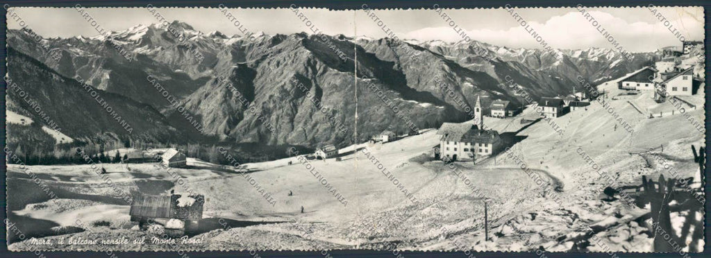 Vercelli Mera doppia Monte Rosa Nevicata PIEGHINE foto FG cartolina BB4143 – fronte