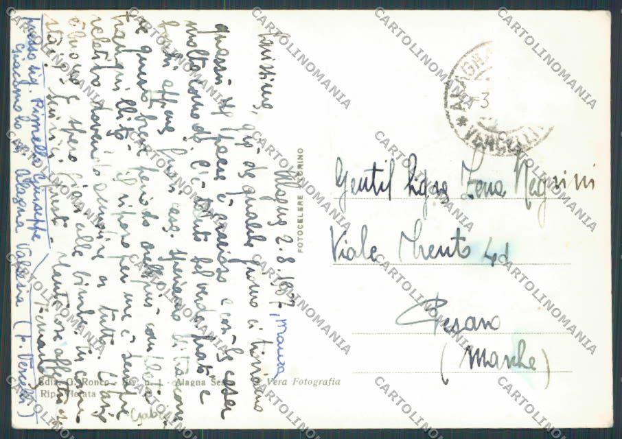 Vercelli Alagna Monte Rosa foto FG cartolina BB4146 – retro