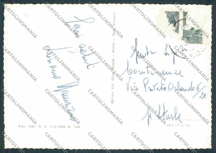Biella Bioglio Panorama foto FG cartolina BB4165 – retro