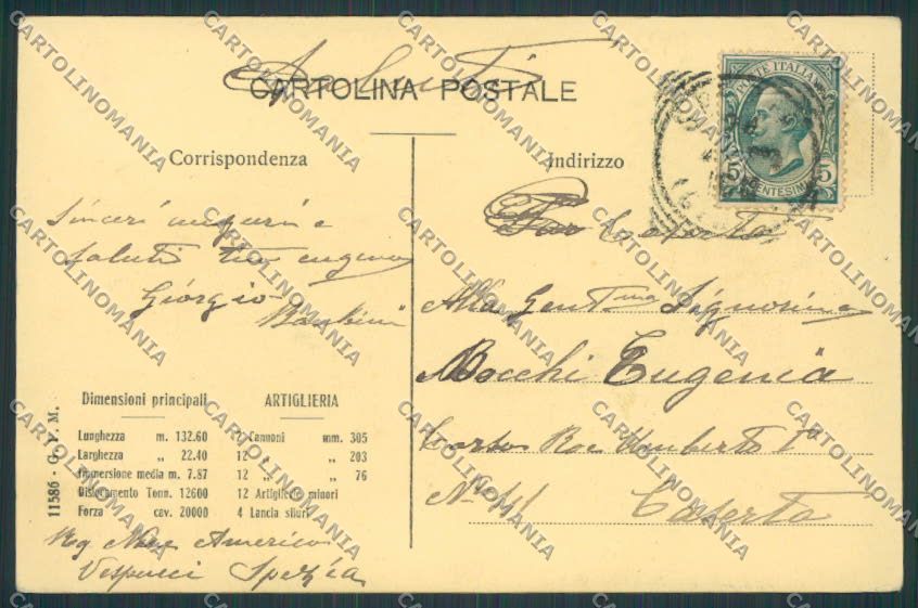La Spezia Città Varo Nave Roma cartolina BB4210 – retro