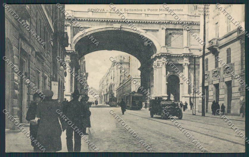 Genova Città Via XX Settembre Tram cartolina BB4268 – fronte