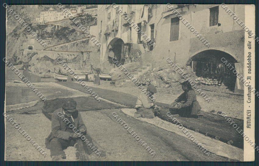 Salerno Amalfi costumi raddobbo alle reti cartolina BB4293 – fronte