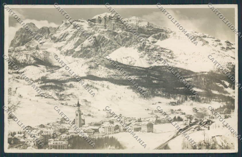 Belluno Cortina Panorama Nevicata foto cartolina BB4359 – fronte